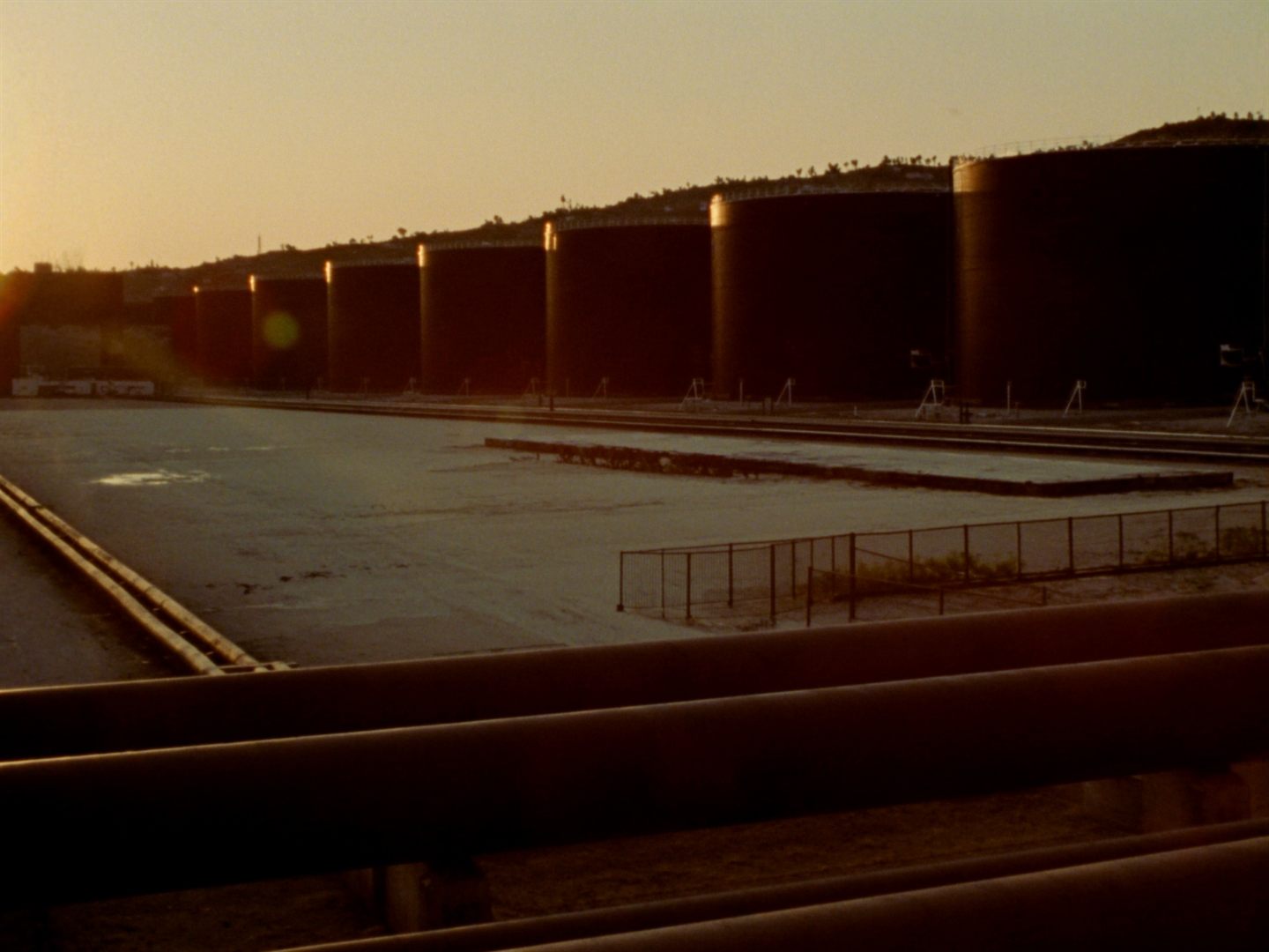Crude oil storage tanks